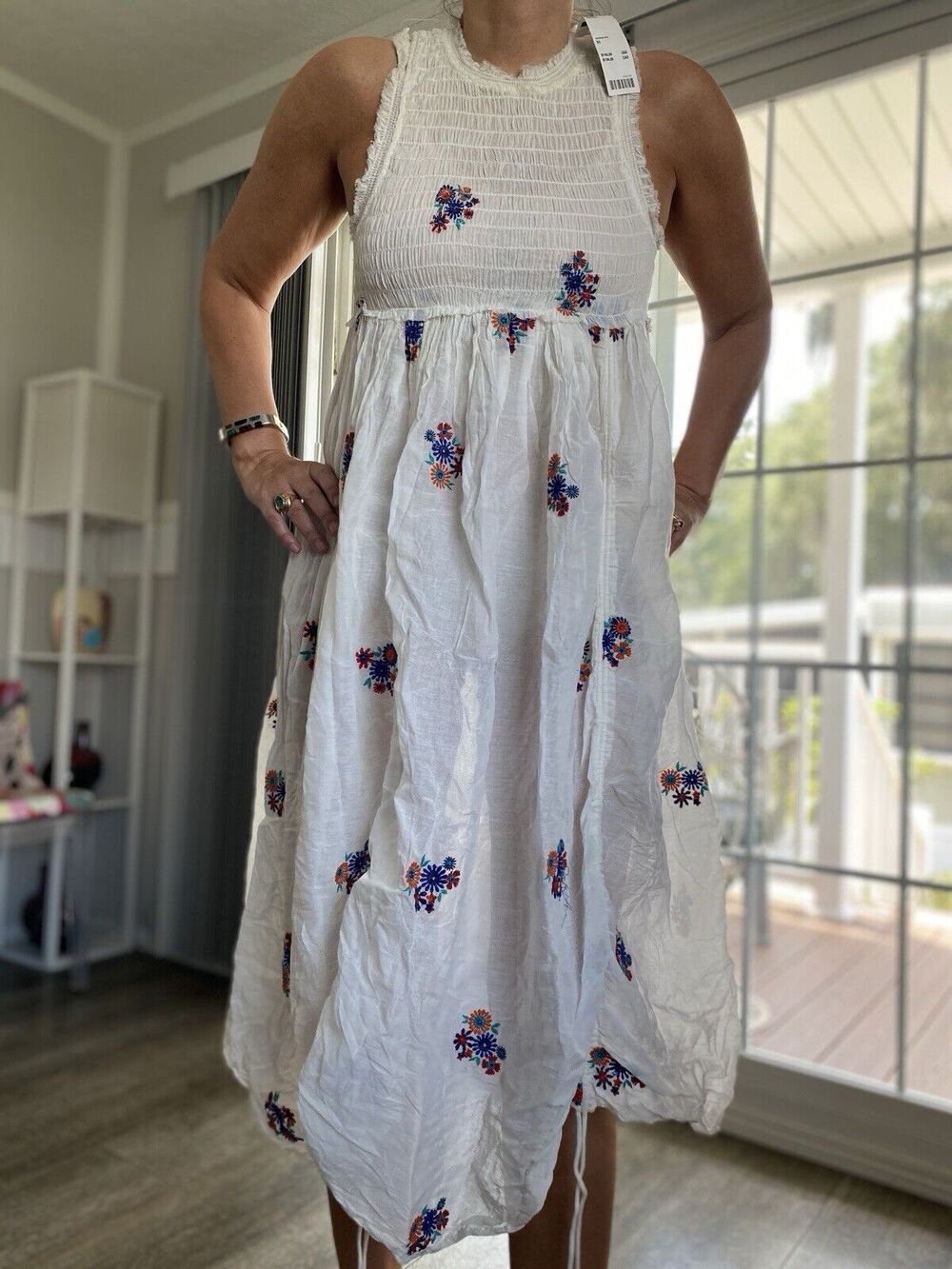 URBAN OUTFITTERS Blaine Embroidered Floral Midi Dress XS/TP NWT